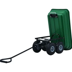 vidaXL vippelig havevogn 300 kg 75 l grøn