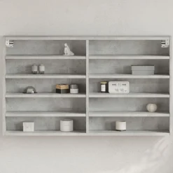 vidaXL vitrineskab 100x15x58 cm konstrueret træ betongrå