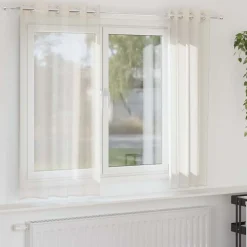 vidaXL voile-gardiner med øskner 2 stk. 140x140 cm cremefarvet