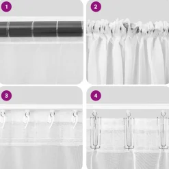 vidaXL voile-gardiner med stanglommer 2 stk. orange