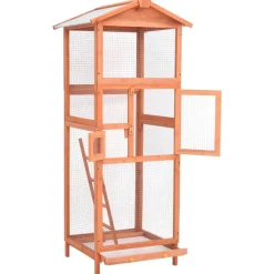 vidaXL voliere 68x62x166 cm massivt grantræ