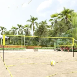 vidaXL volleyballnet 823x244 cm PE-stof gul og sort