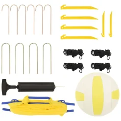 vidaXL volleyballnet 823x244 cm PE-stof gul og sort