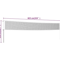 vidaXL volleyballnet 823x244 cm PE-stof gul og sort