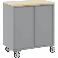 vidaXL Værkstedsbænk Rød og Grå 75 x 45 x 85 cm Ingeniørtræ og stål