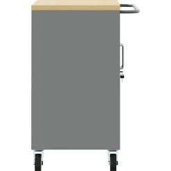 vidaXL Værkstedsbænk Sort og grå 75 x 45 x 85 cm Ingeniørtræ og stål