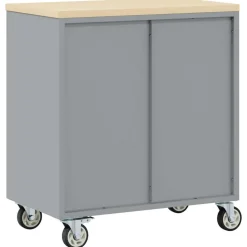 vidaXL Værkstedsbænk Sort og grå 75 x 45 x 85 cm Ingeniørtræ og stål