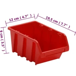 vidaXL værkstedshyldesæt 26 dele 77x39 cm polypropylen rød og sort