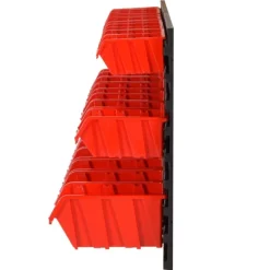 vidaXL værkstedshyldesæt 26 dele 77x39 cm polypropylen rød og sort
