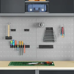 vidaXL Værktøjs Vægpanel 2 pcs Grå 100 x 1 x 60 cm Ingeniørtræ og stål