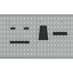 vidaXL Værktøjs Vægpanel 2 pcs Grå 100 x 1 x 60 cm Ingeniørtræ og stål