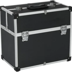 vidaXL værktøjskasse 38 x 22,5 x 34 cm sort aluminium