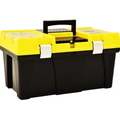 vidaXL værktøjskasse 595x337x316 mm plastik gul