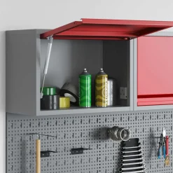 vidaXL Værktøjsskab Rød og Grå 50 x 25 x 35 cm Ingeniørtræ og stål
