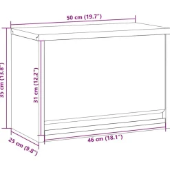 vidaXL Værktøjsskab Rød og Grå 50 x 25 x 35 cm Ingeniørtræ og stål