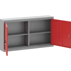 vidaXL Værktøjsskab Rød og Grå 50 x 20 x 55 cm Ingeniørtræ og stål