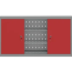 vidaXL Værktøjsskab Rød og Grå 100 x 20 x 55 cm Ingeniørtræ og stål
