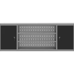 vidaXL Værktøjsskab Sort og grå 150 x 20 x 55 cm Ingeniørtræ og stål