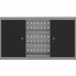 vidaXL Værktøjsskab Sort og grå 50 x 20 x 55 cm Ingeniørtræ og stål