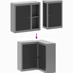 vidaXL Værktøjsskab Sort og grå 55 x 55 x 55 cm Ingeniørtræ og stål