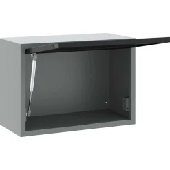 vidaXL Værktøjsskab Sort og grå 50 x 25 x 35 cm Ingeniørtræ og stål