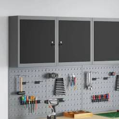 vidaXL Værktøjsskab Sort og grå 50 x 20 x 55 cm Ingeniørtræ og stål
