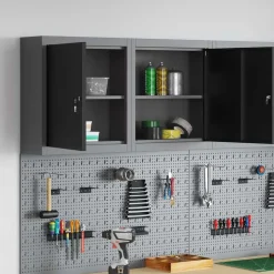 vidaXL Værktøjsskab Sort og grå 50 x 20 x 55 cm Ingeniørtræ og stål
