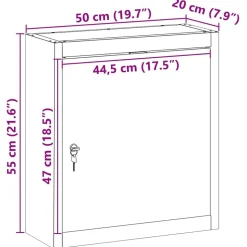 vidaXL Værktøjsskab Sort og grå 50 x 20 x 55 cm Ingeniørtræ og stål