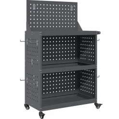 vidaXL Værktøjsvogn med hjul Antracit 65 x 35 x 111 cm Koldvalset stål