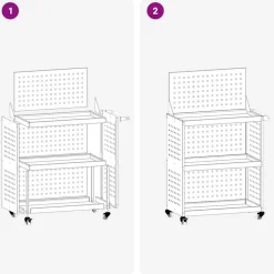 vidaXL Værktøjsvogn med hjul Antracit 65 x 35 x 111 cm Koldvalset stål