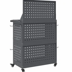 vidaXL Værktøjsvogn med hjul Antracit 65 x 35 x 111 cm Koldvalset stål