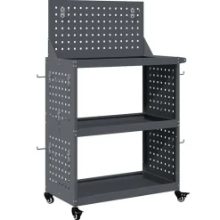 vidaXL Værktøjsvogn med hjul Antracit 65 x 35 x 111 cm Koldvalset stål