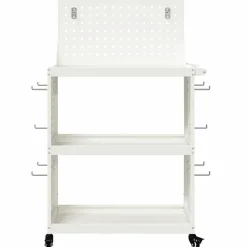 vidaXL Værktøjsvogn med hylde Hvid 65 x 35 x 111 cm Koldvalset stål