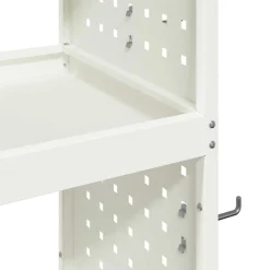 vidaXL Værktøjsvogn med hylde Hvid 65 x 35 x 111 cm Koldvalset stål