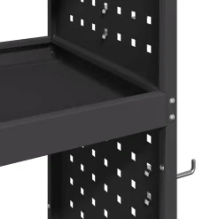 vidaXL Værktøjsvogn med hylde Sort 65 x 35 x 111 cm Koldvalset stål