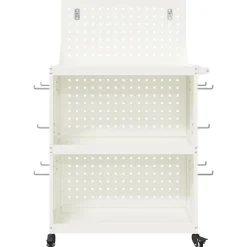 vidaXL Værktøjsvogn med hylde Hvid 65 x 35 x 111 cm Koldvalset stål