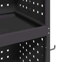 vidaXL Værktøjsvogn med hylde Sort 65 x 35 x 111 cm Koldvalset stål