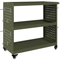 vidaXL Værktøjsvogn Oliven grøn 75 x 35 x 73 cm Koldvalset stål