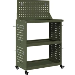 vidaXL Værktøjsvogn Oliven grøn 65 x 35 x 111 cm Koldvalset stål