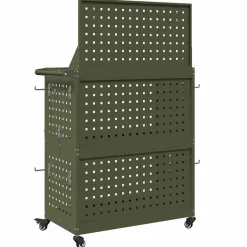 vidaXL Værktøjsvogn Oliven grøn 65 x 35 x 111 cm Koldvalset stål