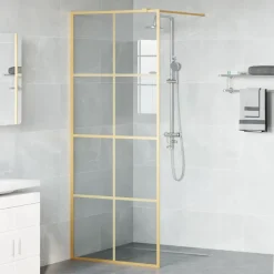 vidaXL Walk-in brusevæg Guld 80 x 195 cm hærdet glas