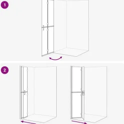 vidaXL Walk-In brusevæg Guld 70 x 6,5 x 190 cm