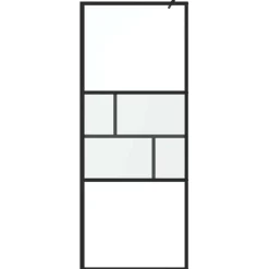 vidaXL Walk-in brusevæg Sort 80 x 195 x 0.5 cm Glas og Aluminium