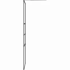 vidaXL Walk-in brusevæg Sort 80 x 195 x 0.5 cm Glas og Aluminium