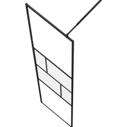 vidaXL Walk-in brusevæg Sort 80 x 195 x 0.5 cm Glas og Aluminium