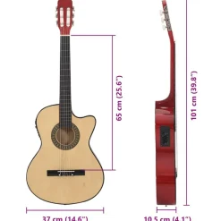 vidaXL western guitarsæt 12 dele med equalizer og 6 strenge