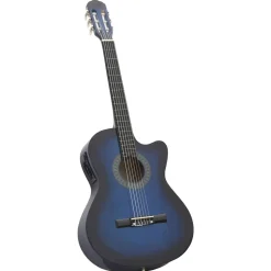 vidaXL western-guitarsæt 12 dele med equalizer og 6 strenge blå
