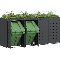 vidaXL Wheelie Bin Opbevaring til 4 Affaldscontainere Antracit