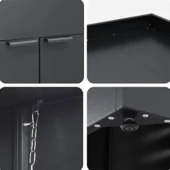 vidaXL Wheelie Bin Opbevaring til 4 Affaldscontainere Antracit