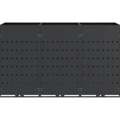 vidaXL Wheelie Bin Opbevaring til 3 Affaldscontainere Antracit